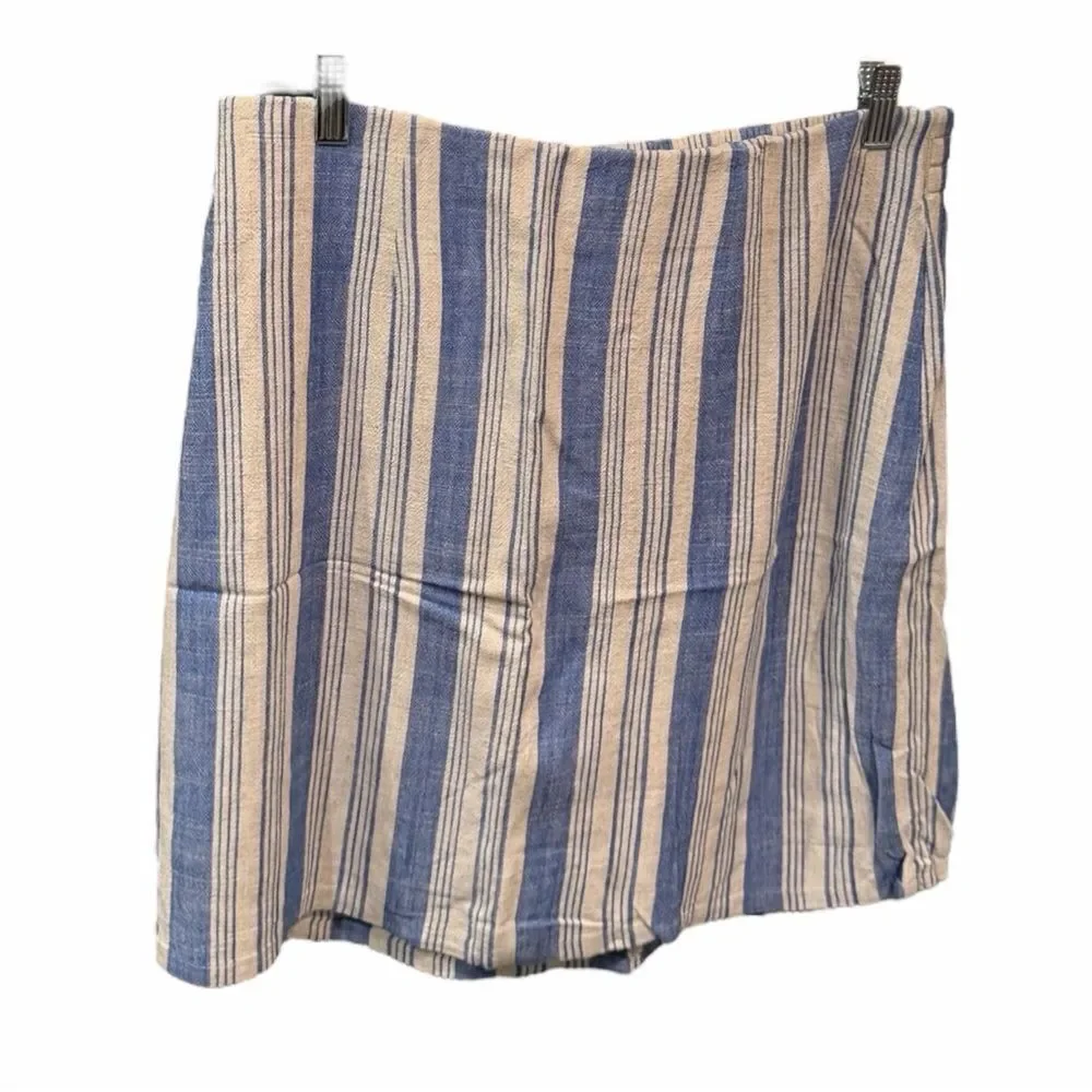Torrid Blue and Cream Striped Skirt